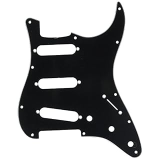 Fender Pickguard pour Stratocaster – ’60s style vintage – S/S/S – 11 Trous – 3-Plis Noir - Les Beatles, Paul McCartney, John Lennon, RIngo Starr, George Harrison