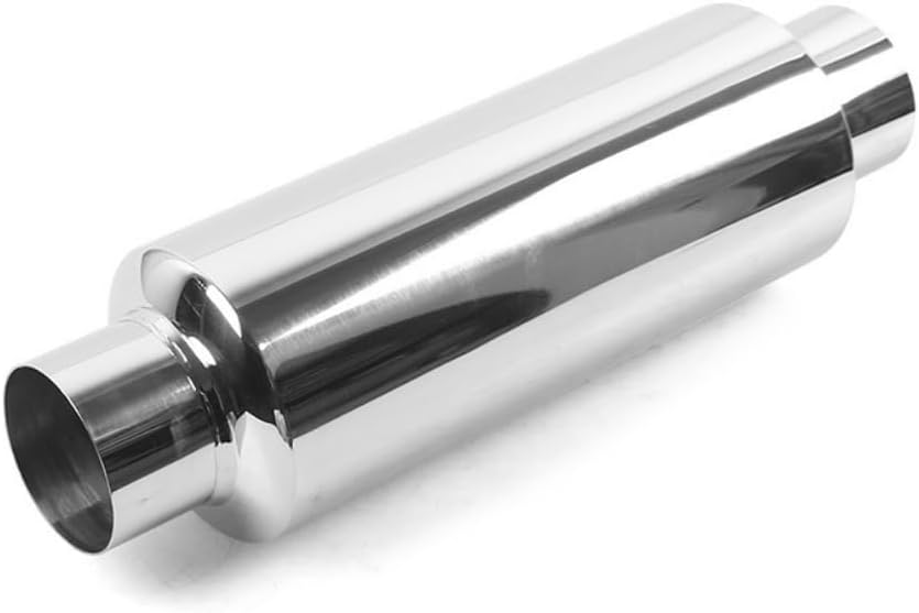 2 Inch Inlet/Outlet Exhaust Muffler, Universal Resonator with 16" Whole Length Straight Through Stainless Steel Welded On Resonator Muffler