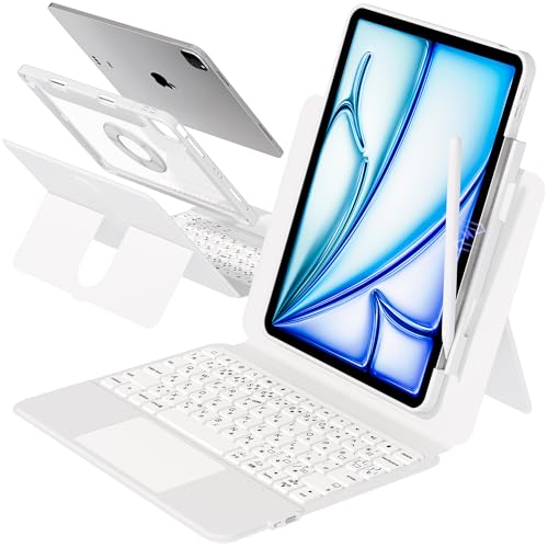 BJBT iPad �L�[�{�[�h �P�[�X iPad ��10����/��11���� A16 11�C���` �Ή� �A�C�p�b�g �L�[�{�[�h�t���P�[�X 360�x��]���E10cm���������\�E180°�u���P�b�g�����E�}�O�l�b�g�������E7�F�o�b�N���C�g�EBluetooth5.2