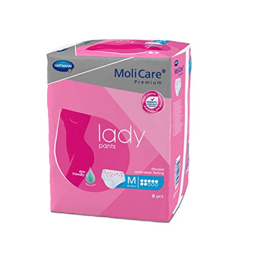 MoliCare Premium lady pants, Diskrete Anwendung bei Inkontinenz speziell für Frauen, Aloe Vera, 7 Tropfen, Gr. M, 4x8 Stück - Vorteilspackung