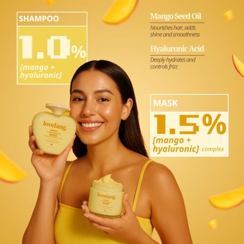 Image of Mango + Hyaluronic Intense Hydration Shampoo with Mask Combo | Deep Hydration & Frizz Control | for Dry, Frizzy Hair | 230ml + 120ml | All Hair Types