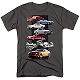 Ford Mustang Mustang Stack Unisex Adult T Shirt (X-Large) Charcoal