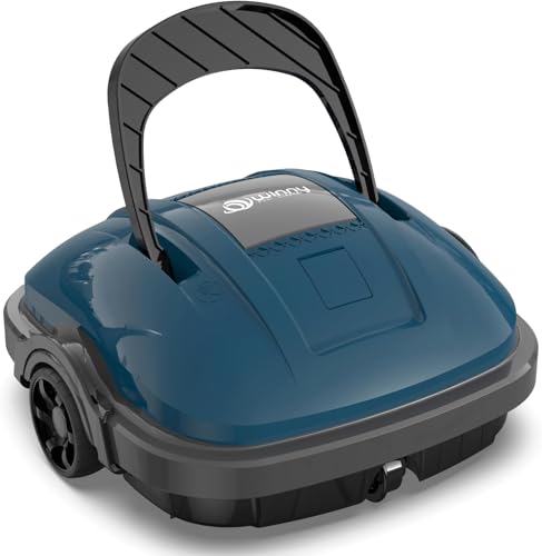 WINNY POOL CLEANER Robot pulitore per piscina elettrica senza fili per aspirapolvere fino a 80 m², 100 minuti parcheggio automatico, robot pulitore per piscina con motori a doppia trazione blu