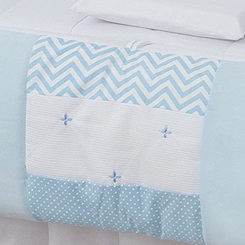 Kit Mini Berço Bebê Dinossauros Azul Bebê 9 Peças