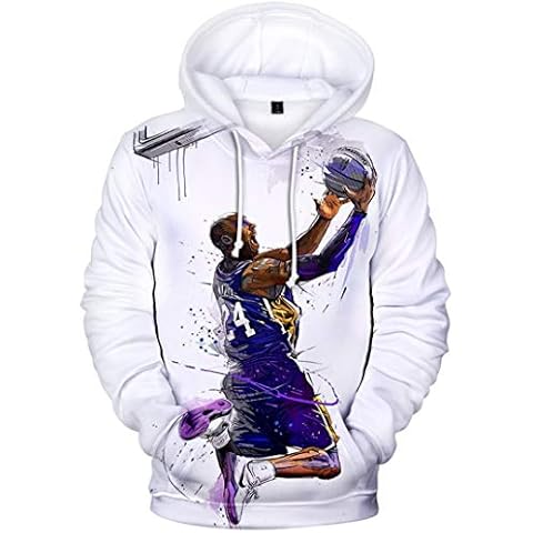 Silver Basic Boys Fashion Basketball Hoodie with Famous Basketball Player Graphic 3D Printed Basketball Jersey Pullover Jumper 160,12352White-1 Cover