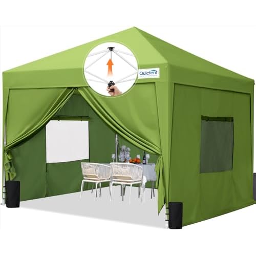 Quictent Privacy 10x10 Pop up Canopy Tent with Sidewalls and Roll-up Ventilated Windows, One Person Easy Setup, Outdoor Commercial Gazebo Shelter Encl