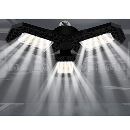 Mobestech Lâmpada LED de deformação para teto alto Lâmpada de garagem dobrável de três folhas para o