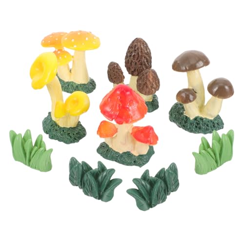 Veemoon Ornements De Jardin Décoration De Paysage Sculpture De Champignons Figurines De Champignons en Résine