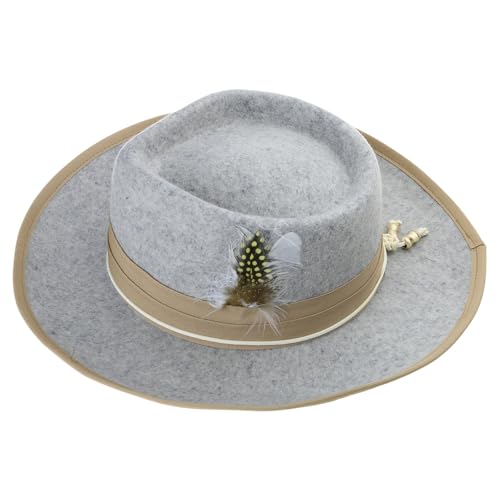 Chapeau Panama Homburg en laine exotique d'exception avec plumes élégantes