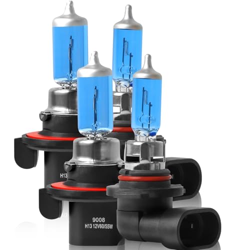 QUAYUB Headlight Bulbs Compatible with Jeep Patriot 2007-2009,9008/H13 High/Low Beam Halogen Headlamp Bulbs+9145/H10 Fog Light Bulbs,High Performance Halogen Light Bulbs Combo,Plug and Play, 4 Pcs