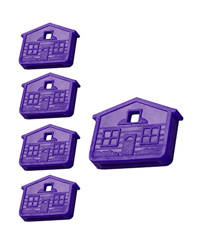 Lucky Line House Shaped Key Caps for KW1 & SC1 Key Ways, Purple, 5/PK (162655)
