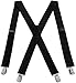 Mens Suspenders Adjustable X-Back Heavy Duty Clip Suspenders - Elastic, Big & Tall