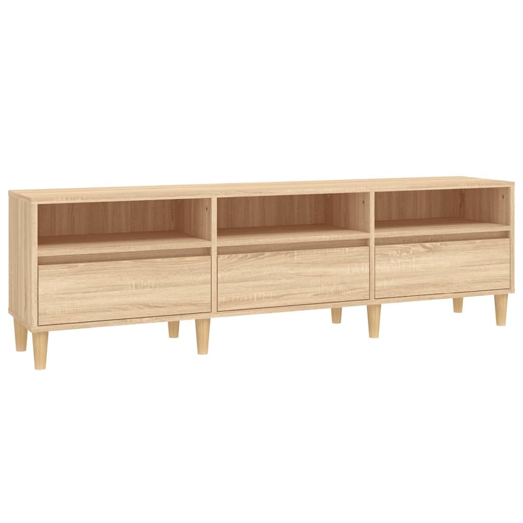 Générique Chene Sonoma szafka pod telewizor 150 x 30 x 44,5 cm drewno Ingenierie | Duża przestrzeń do przechowywania, półki na DVD i konsole, powierzchnia wyświetlacza do dekoracji