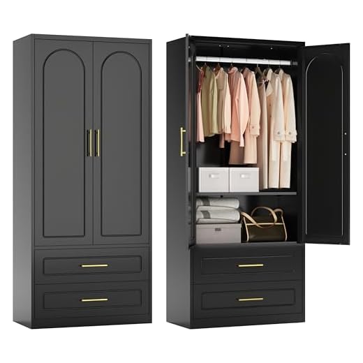 Polup Metal Armoire with Two Drawers