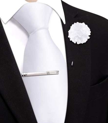 Image of Hi-Tie Men's Extra Long Solid Satin Tie Set 63 Inch /70 Inch Formal Necktie
