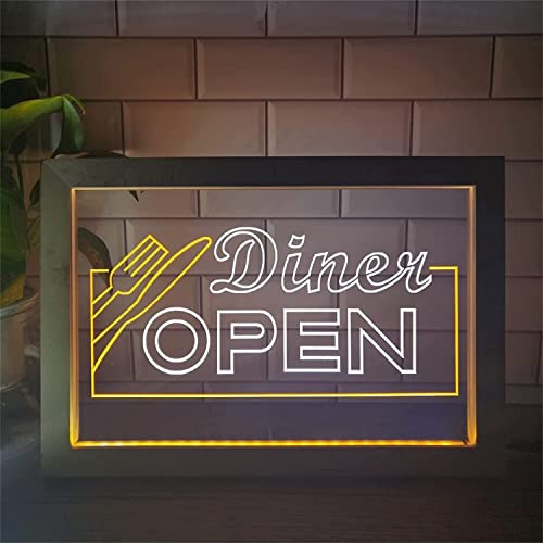 Restaurant decor USB night lights haut de gamme en néon LED et finitions bois