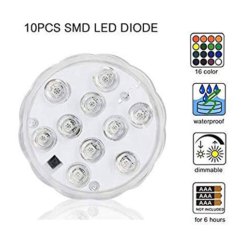 OYJJ Luz Subaquática, Lâmpada de Piscina com Controle Remoto, Luz RGB Multicolorida para Lago, luz s