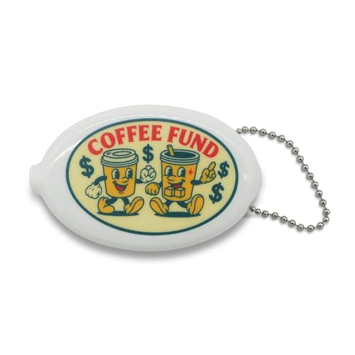 GOOFBALLS Coffee Fund Coin Purse Keychain Funny Mini Wallet for Loose Change Cute Novelty Gift for Coffee Lovers