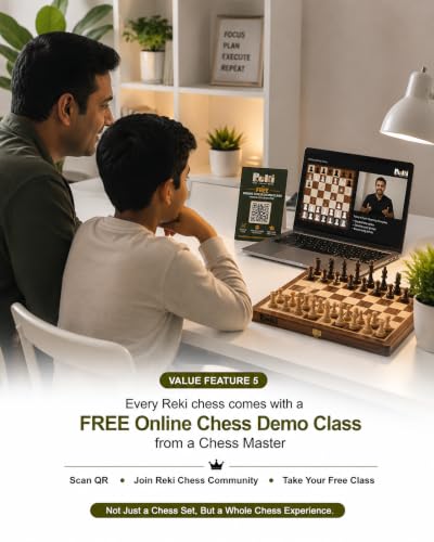 Image of Classic - 10x10 Inch Wooden Chess Board with Chessmen | Magnetic Folding Chess Set with Storage | Travel Friendly Board Game for Kids & Adults