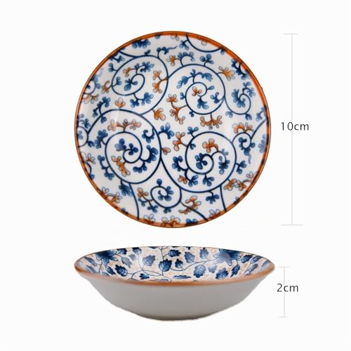 Miniatura 6 de Tuyines Cuencos De Porcelana, Servier Set 6pcs, Juego De Tapas, Para Salsa, Sushi, Aperitivos, Diámetro 10 Cm