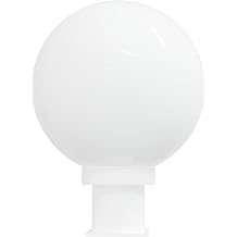 KASTLITE 10" Globe Pier Mount Outdoor Lighting with LED Lamp | UV & Waterproof Pillar & Column Lights | Deck Driveway Yard Patio & Garden Fixture | Made in USA | White Cover, White Basic Base
