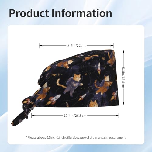 Image of Adjustable Scrub Cap with Sweatband, Breathable Working Hat for Men /Women