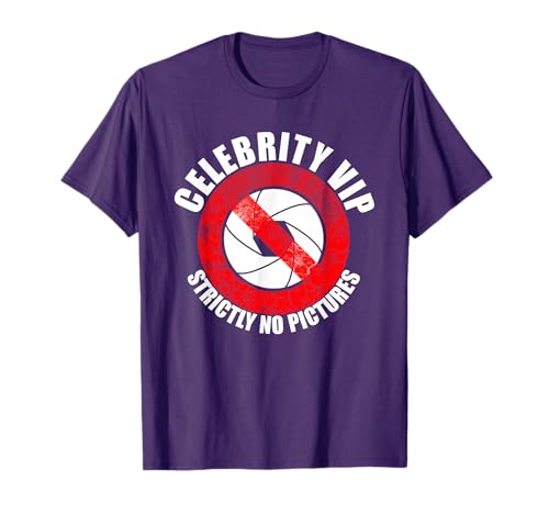 Celebrity VIP Strictly NO Pictures Funny Paparazzi Graphic T-Shirt