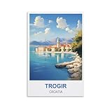 WGMDOEE Trogir Kroatien Vintage-Reiseposter, 20 x 30 cm, 