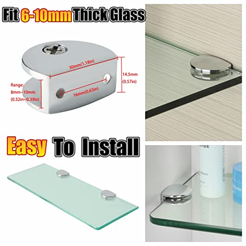 Alise Glass Shelf Bracket Adjustable Shower Brackets,Heavy Duty Clamp Holder For 6-10Mm Glass Shelves,Wall Mount Clamps Clip Support Hardware Replacement Parts,Bl3010-4P Polished Chrome Pack Of 4 #TOP5