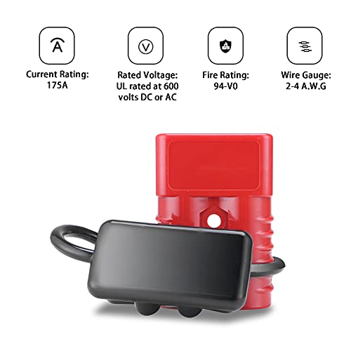 Muyi 2Pcs 175A 2-4 Awg Battery Quick Disconnect/Connect Wire Connectors 12-36V Ac/Dc Towing Winch Quick Connect Systems Wire Harness Plug For Recovery Winch Auto Car Trailer Driver Electrical Devices #TOP3