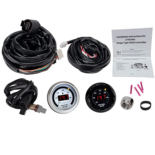 30-4110 UEGO Air/Fuel Ratio Gauge AFR 52mm with 4.9 LSU Sensor, WideBand A/F Ratio UEGO O2 Controller Gauge Kit