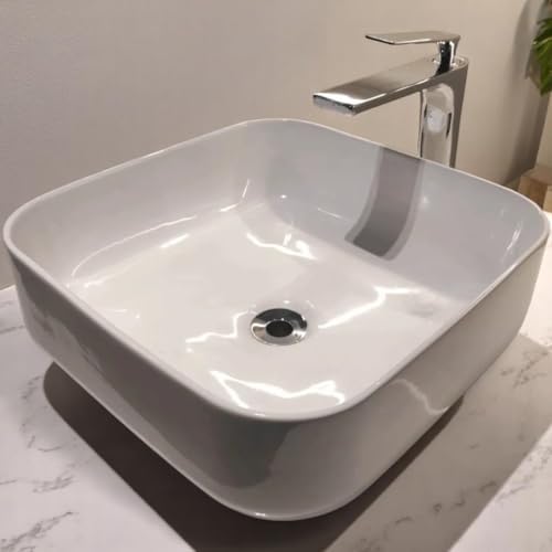 Cuba De Sobrepor Branca Camburi De Ceramica 39x39x13,5cm - La Bel...