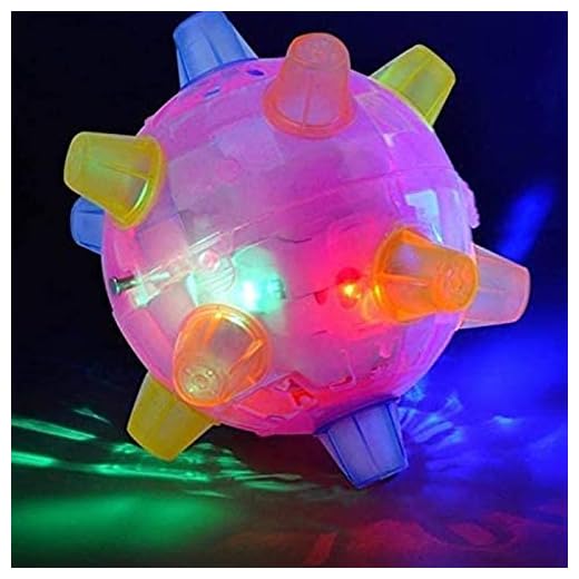 LARDERGO Pet Toys for Dog, Colorful Jumping Activation Ball with Light and Music, Bouncing Activation Ball for Dogs-4.5"