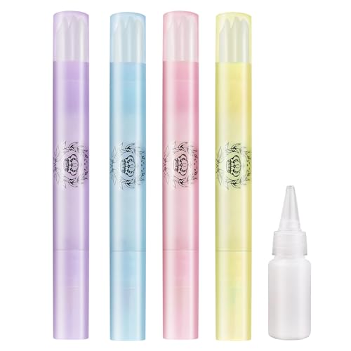 Qiufsse Nail Polish Remover Pen,5Pcs Nail Polish Corrector Pen With Makeup Remover,Nail Edge Cleaning Pen Nail Polish Clean Up Tool For Nail Art Diy,Nail Polish Pen Remover Stick cover
