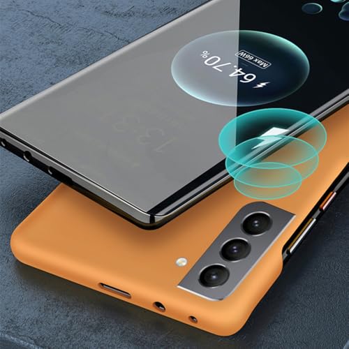 Coque rigide mate pour Samsung S22 Plus avec design frameless jaune