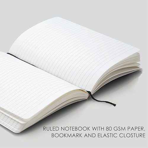 Image of myPAPERCLIP Executive Series A5 Diary & Pen Gift Set | Includes Classic Ball Pen, Italian Leather Card Holder & Softcover Notebook | 192 Pages, 80 GSM | Ideal Corporate, Office & Personal Gift | Red