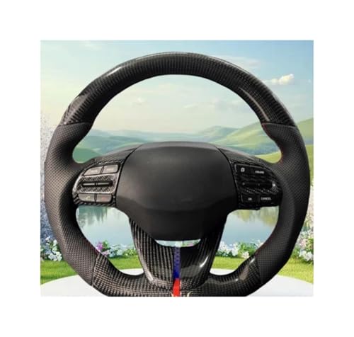 Cubierta Volantes Auto Funda Para Volante Coche Cosida A Mano Para Hyundai Para Elantra 4 2016-2019 Para Ioniq 2017-2019