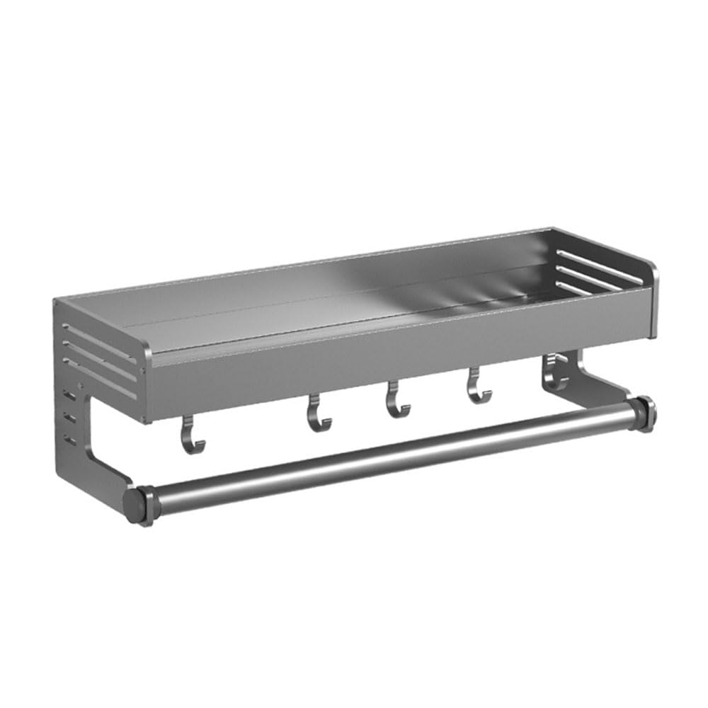 Kitchen Spice Organizer Wall Mounted Spice Rack with 5 Hooks 40CM Kitchen Shelf, Spice Racks Multi-Purpose Suitable for Kitchens,Restaurants and Bars