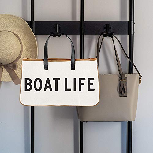 Santa Barbara Design Studio Tote Bag For Women Canvas Shoulder Bag with Genuine Leather Handles,3