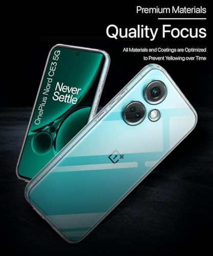 Image of DIZORO Compatible with Oneplus nord Ce3 5G Back Cover Case Clear,[ Anti Yellow ][Military Grade Protection] Hard PC Back Cover Transparent
