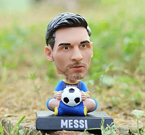 Image of AUGEN Super Hero Messi Action Figure Limited Edition Bobblehead with Mobile Holder for Car Dashboard, Office Desk & Study Table (Pack of 1), Plastic