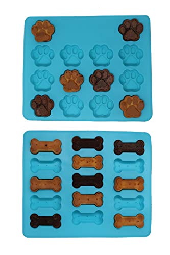Win&Co Puppy Paws & Bones ® Silicone Baking Molds-Pan-Ice Trays Set of 2