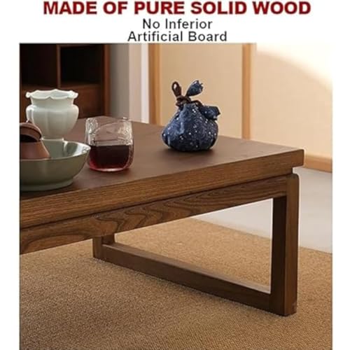 Image of Japanese Style Sheesham Wood Coffee Table for Living Room, Coffee Table Small Dining Room, Bedroom, Kitchen, Office, Study Home Decor