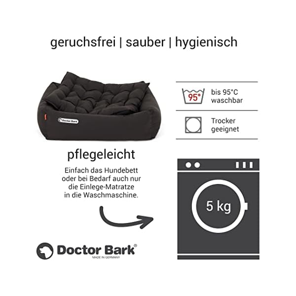 Doctor Bark - orthopädisches Hundebett, waschbar bis 95°C, geruchsfrei & hygienisch, kuscheliger Hundekorb, Baumwoll-Mischgewebe – Bild 6