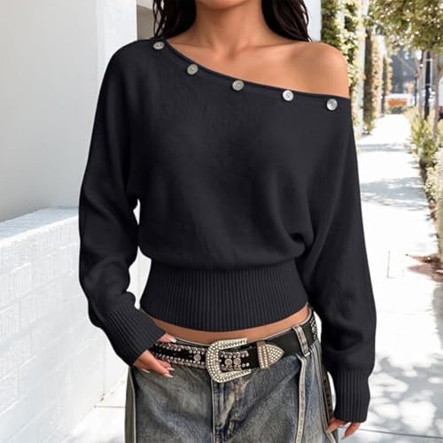 Cropped Sweaters for Women Off the Shoulder Top Lightweight Pullover - image 3