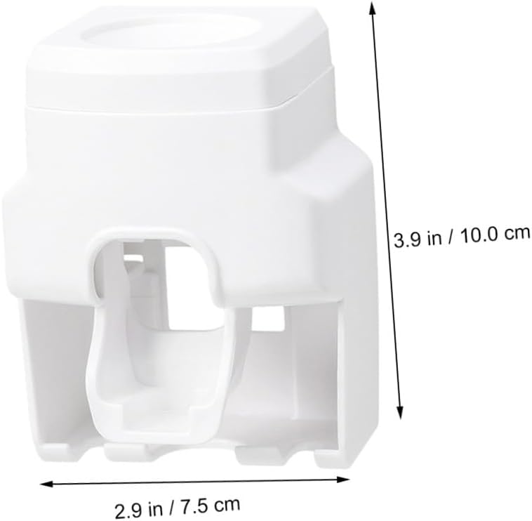 1pc Multipurpose Storage Stand Toothbrush Holder Wall-Mounted Automatic Toothpaste Dispenser Punch Design Space-Saving Bathroom Organizer Nordic White image 2