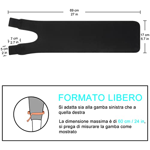 supregear Supporto per Coscia, Regolabile Manicotto Compressione Della Coscia Involucro Quadricipite Femorale Traspirante Antiscivolo per Muscoli Inguinali Tirati, Quadricipiti, Nero