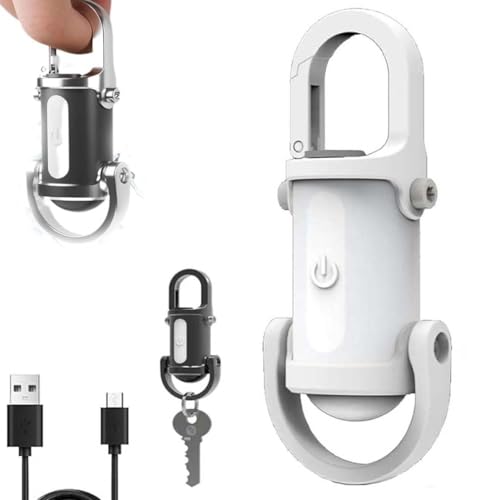 LUCKKY 1200LM Super Bright Mini Keychain Flashlight Waterproof, Lumilink Mini Flashlight, Rechargeable LED Keychain Torch, High Lumens EDC Pocket Flashlights for Hiking, Camping (White)