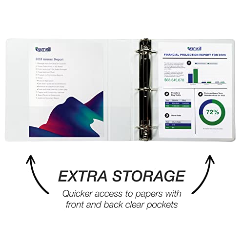 image for Samsill Durable 2 inch 3 Ring Binder, Made in USA, D Ring Binder, FSC 