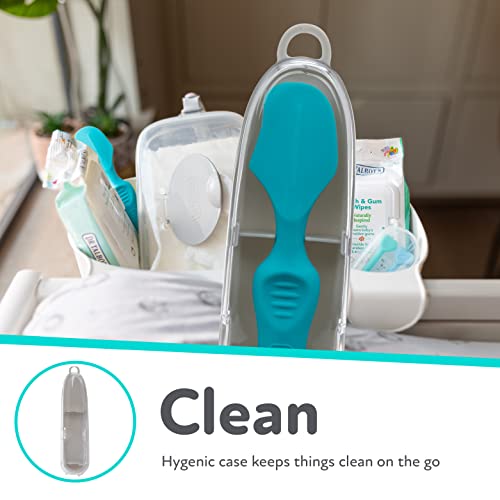 Dr. Talbot's Diaper Cream Soft Silicone Brush With Suction Base & Hygienic Case, Aqua, Full Size #TOP1